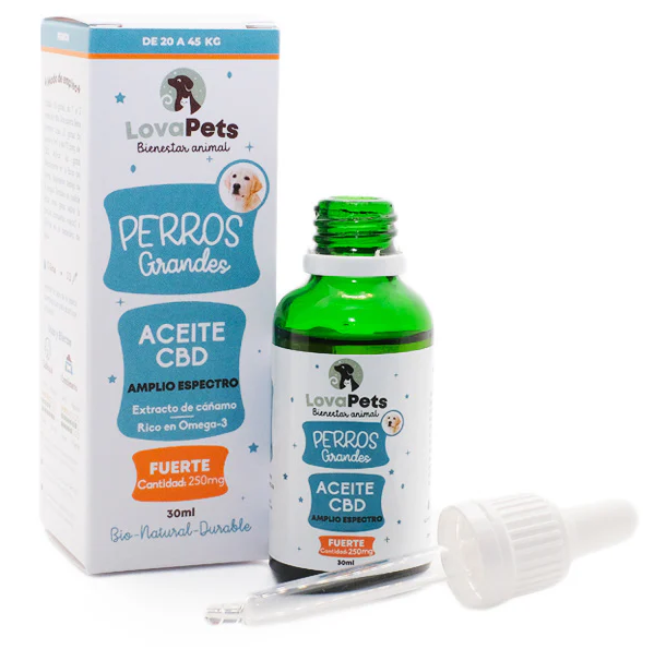 Aceite CBD para perros grandes fuerte 30ml LovaPets